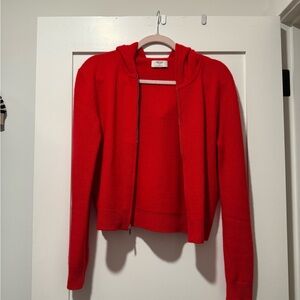 Aritzia Red Cashmere Hoodie